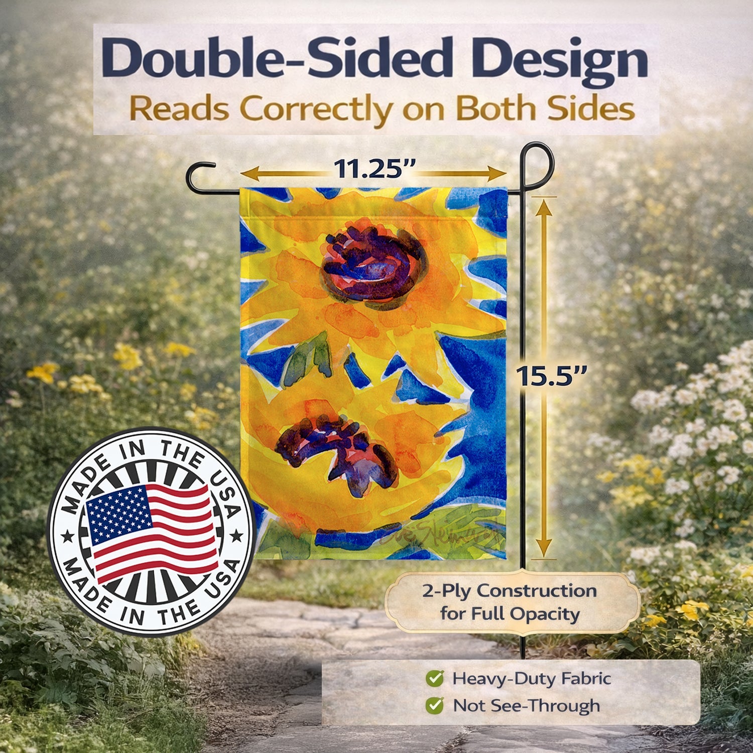 Flower - Sunflower Garden Flag Mailbox Decorative Yard Banner Outside Patio Artwork for Flower Beds, Garden Size, Multicolor