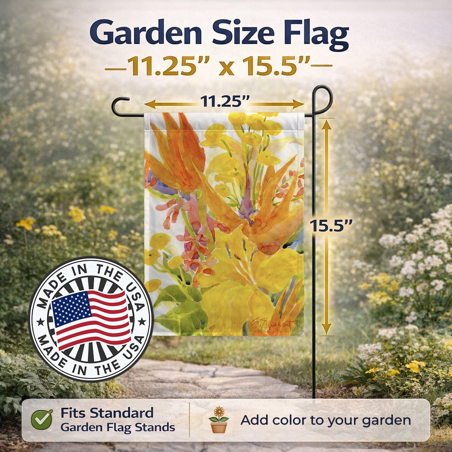 Flower - Bird of Paradise Garden Flag Mailbox Decorative Yard Banner Outside Patio Artwork for Flower Beds, Garden Size, Multicolor