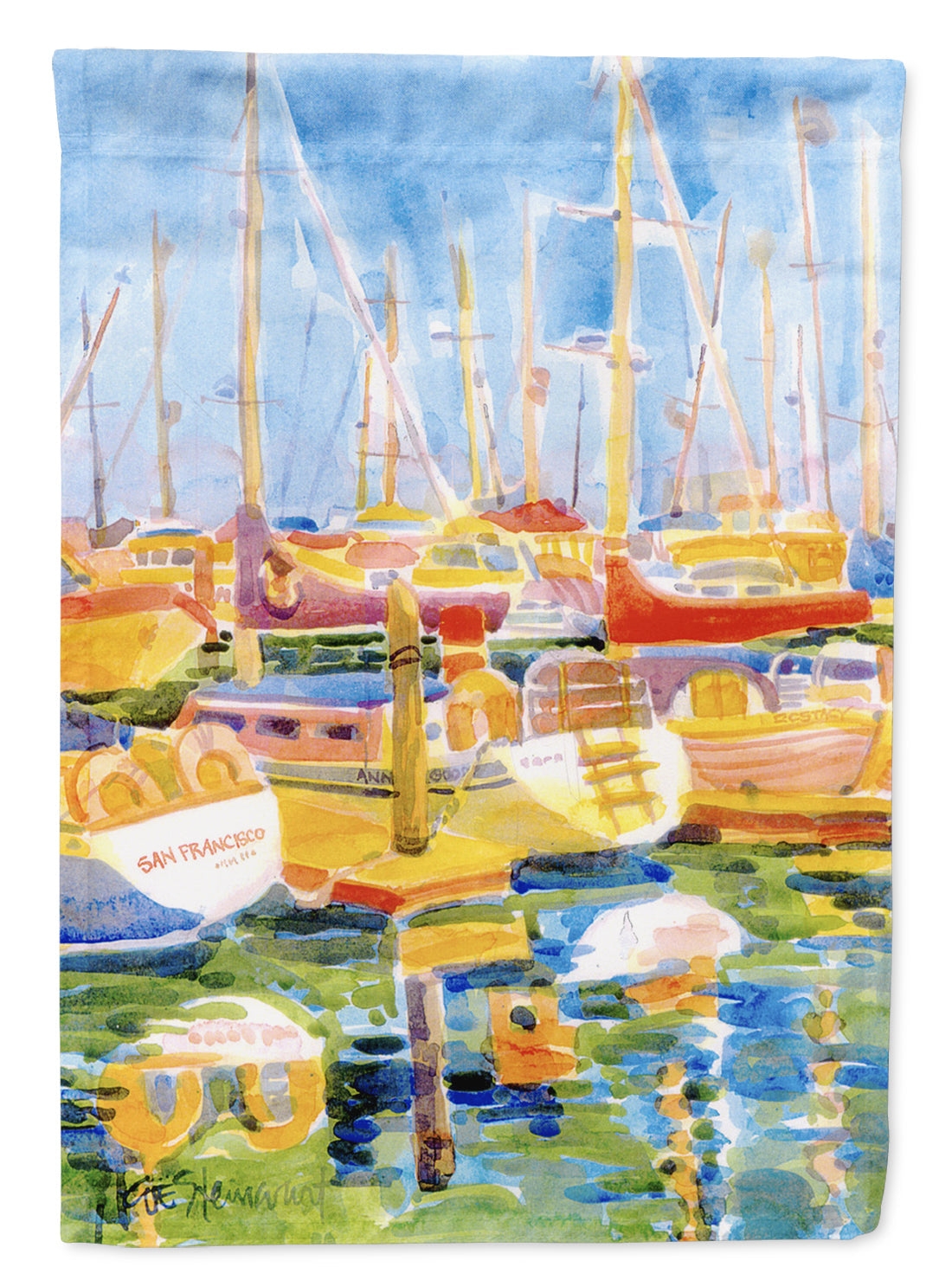 Boats at the Harbour Garden Flag Mailbox Decorative Yard Banner Outside Patio Artwork for Flower Beds, Garden Size, Multicolor