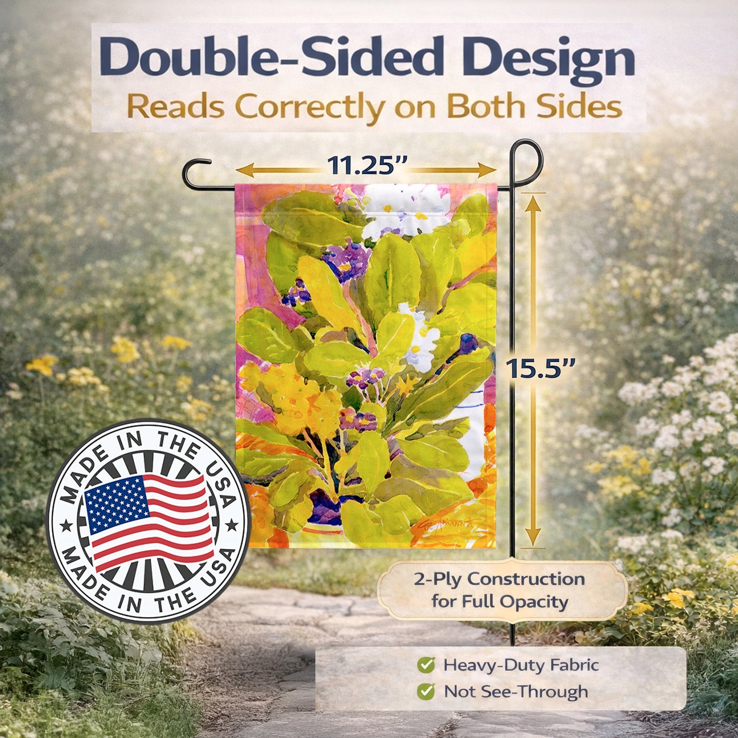 Flower Garden Flag Mailbox Decorative Yard Banner Outside Patio Artwork for Flower Beds, Garden Size, Multicolor