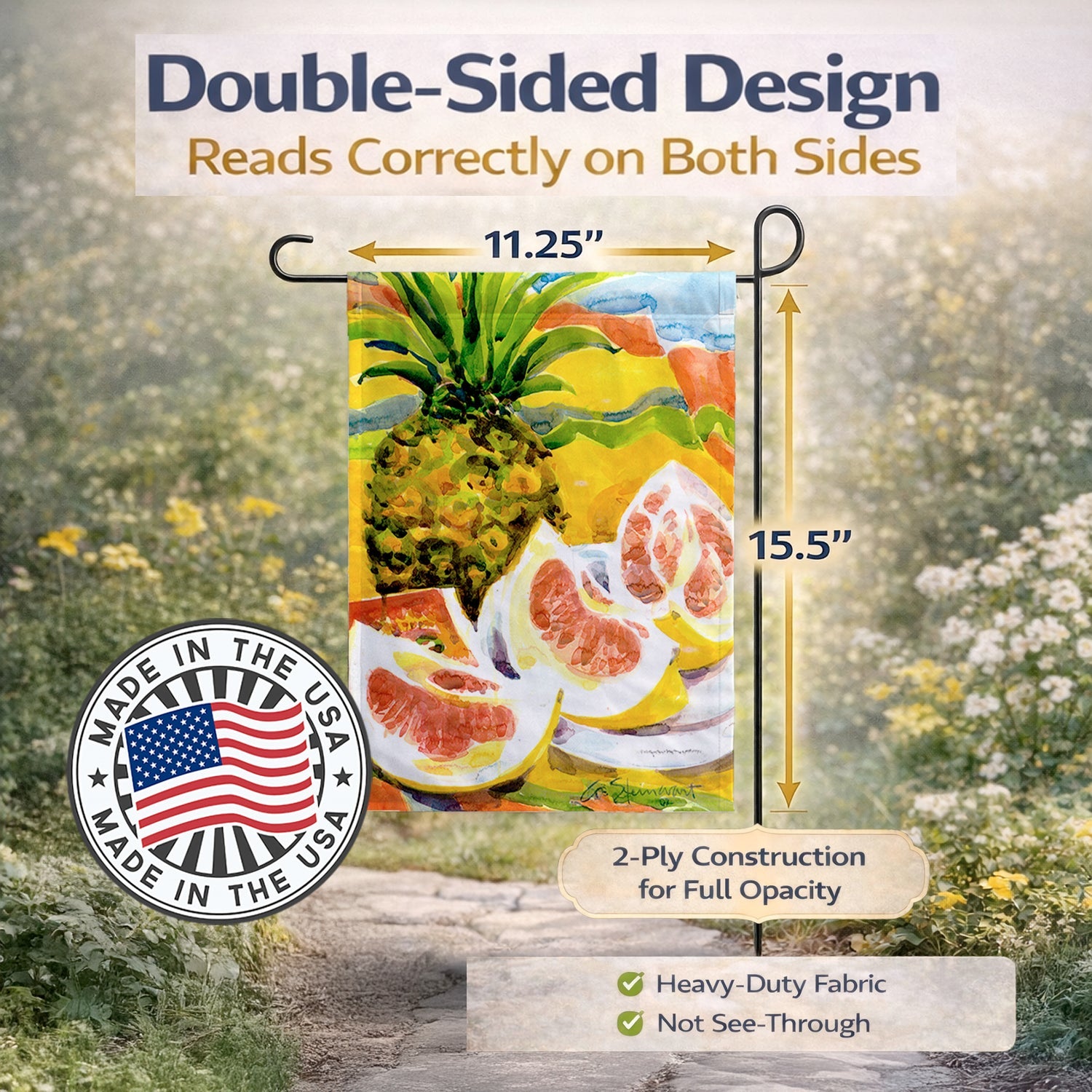 Pineapple Garden Flag Mailbox Decorative Yard Banner Outside Patio Artwork for Flower Beds, Garden Size, Multicolor