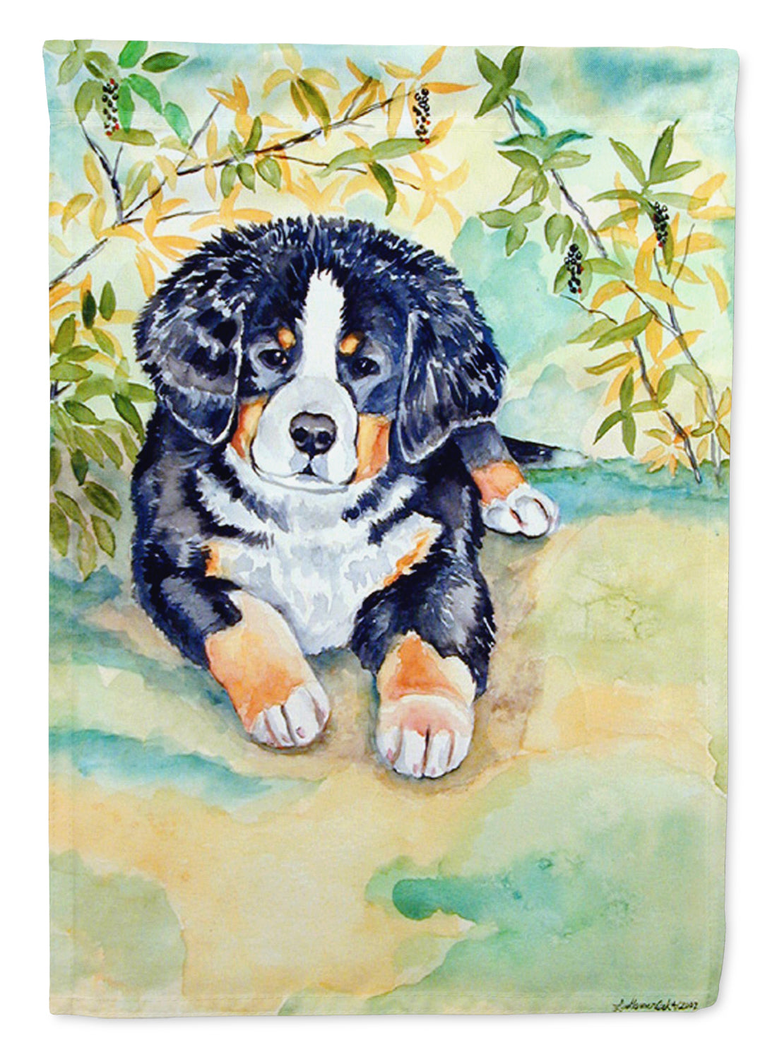 Bernese Mountain Dog Puppy Garden Flag Mailbox Decorative Yard Banner Outside Patio Artwork for Flower Beds, Garden Size, Multicolor