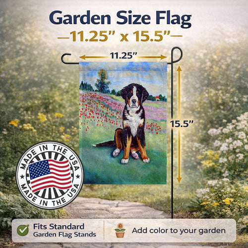 Bernese Mountain Dog Garden Flag Mailbox Decorative Yard Banner Outside Patio Artwork for Flower Beds, Garden Size, Multicolor