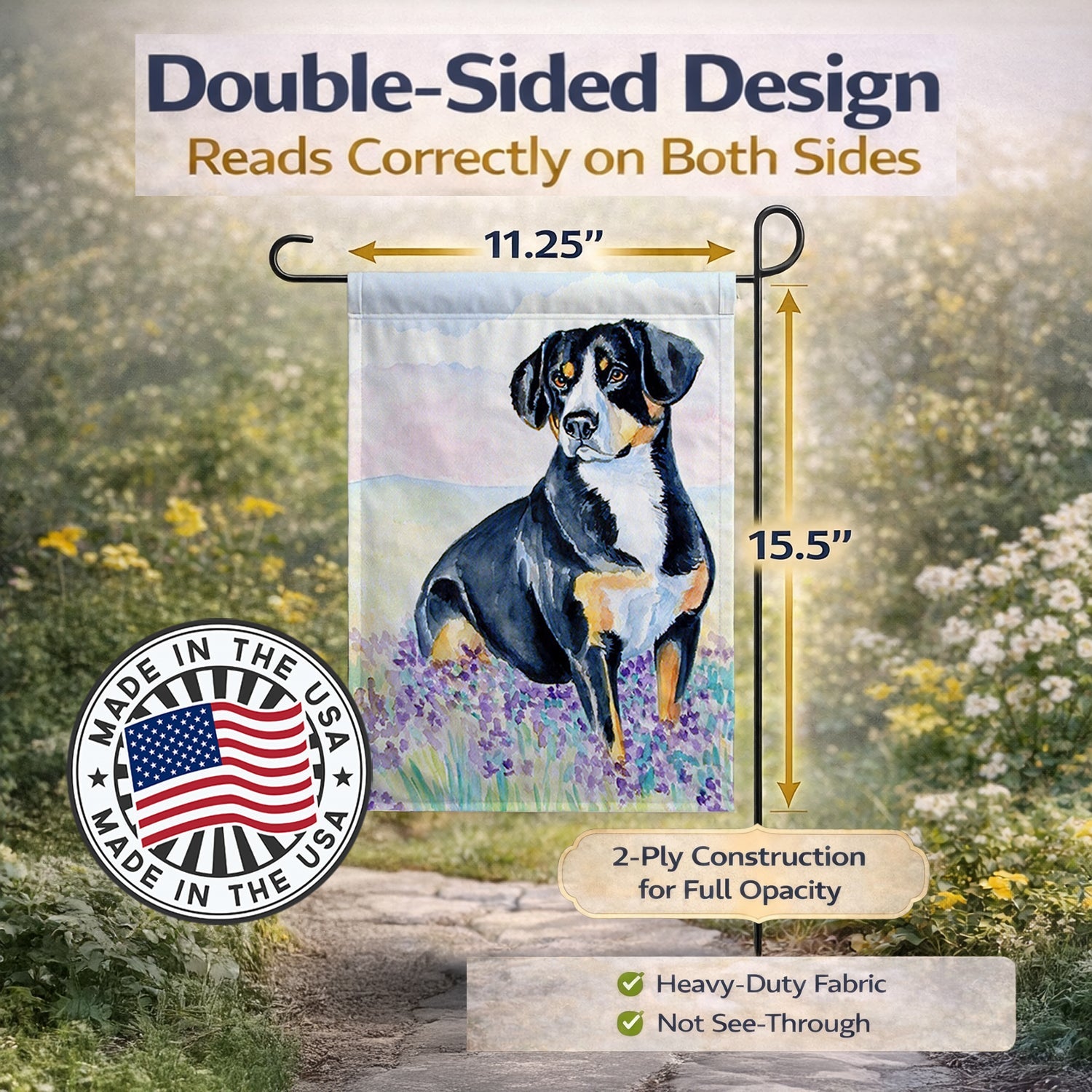 Entlebucher Mountain Dog Garden Flag Mailbox Decorative Yard Banner Outside Patio Artwork for Flower Beds, Garden Size, Multicolor