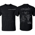 F-22 Raptor Blueprint T-Shirt – Vintage Aviation Graphic Tee, Military Aircraft Enthusiast
